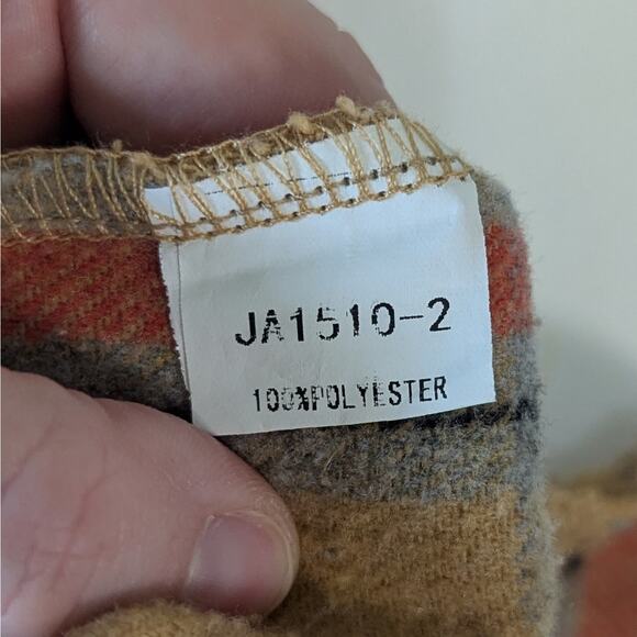 36 Point 5 Plaid Mustard Tan Lightweight Coat Size Medium Asymmetrical Hem - Picture 6 of 8